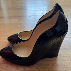 Christian Louboutin Black Patent Leather Wedges